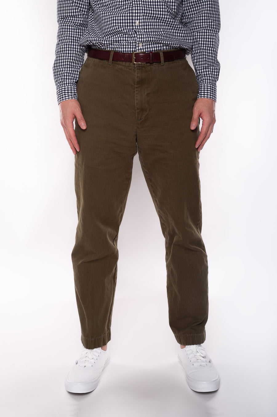 Cotton Twill Olive Chinos